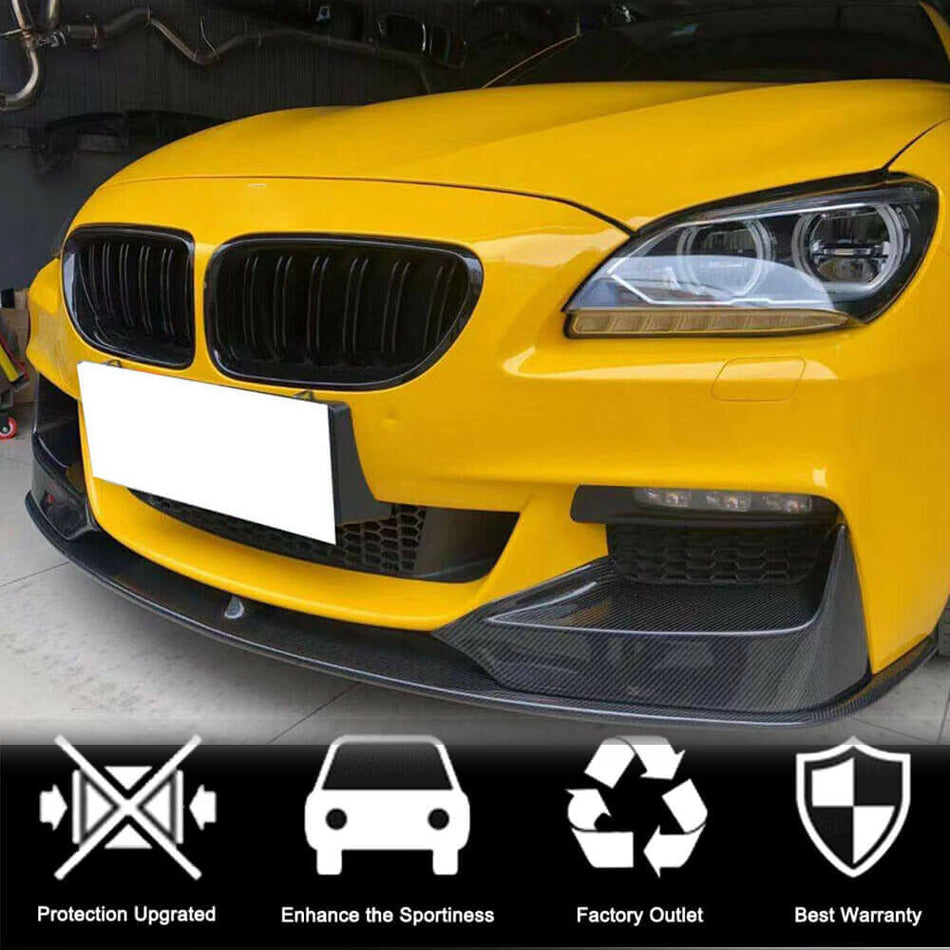BMW 6 Series F06 F12 F13 640i 650i M Sport 2013-2018 Front Bumper Splitters Carbon Fiber-Ahacarbon