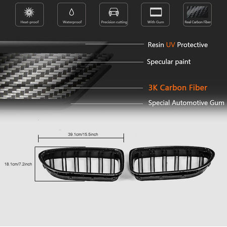 BMW 6 Series F06 F12 F13 640i 650i M6 2013-2018 Front Grille Carbon Fiber-Ahacarbon