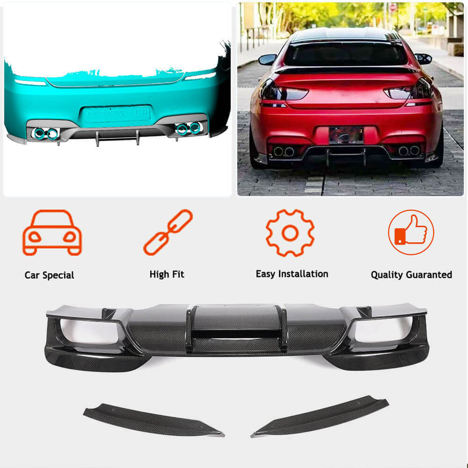 BMW 6 Series F06/F12/F13 M6 2013-2018 Rear Bumper Diffuser Carbon Fiber/FRP-Ahacarbon
