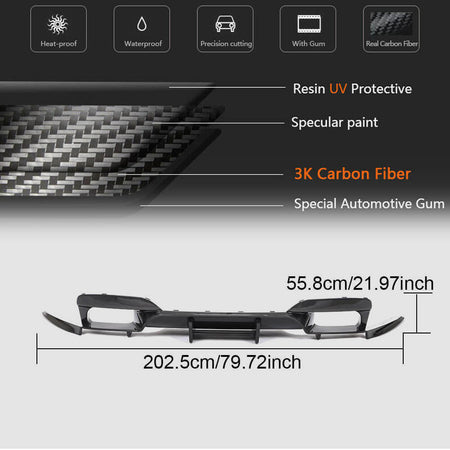 BMW 6 Series F06/F12/F13 M6 2013-2018 Rear Bumper Diffuser Carbon Fiber/FRP-Ahacarbon