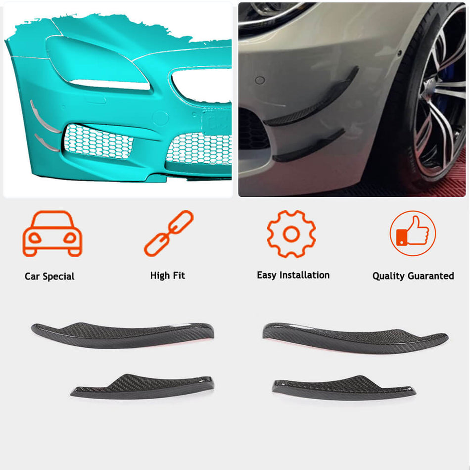 BMW 6 Series F06 F12 F13 M6 2013-2018 Front Bumper Vents Dry Carbon Fiber-Ahacarbon