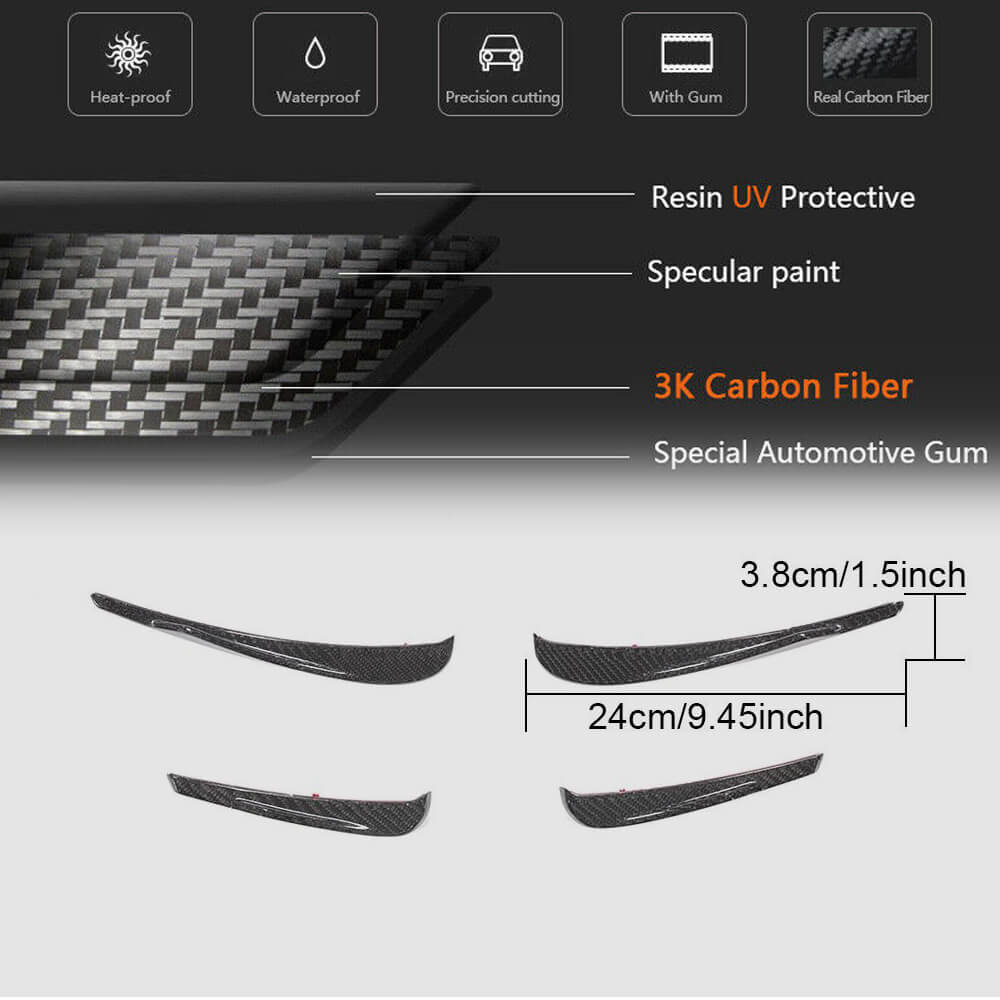 BMW 6 Series F06 F12 F13 M6 2013-2018 Front Bumper Vents Dry Carbon Fiber-Ahacarbon
