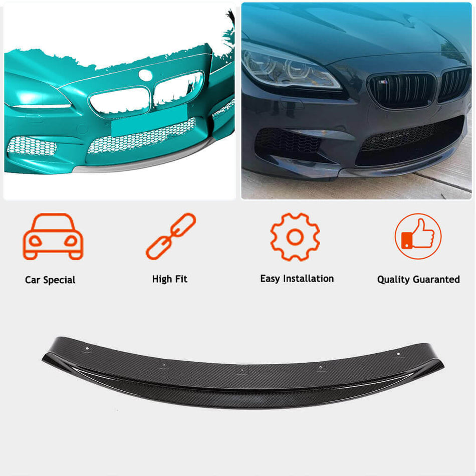 BMW 6 Series F06 F12 F13 M6 2013-2019 Front Bumper Lip Dry Carbon Fiber-Ahacarbon