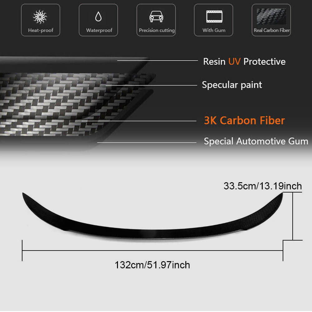 BMW 6 Series F12 640i 650i M6 Convertible 2013-2018 Rear Trunk Spoiler Carbon Fiber/FRP-Ahacarbon