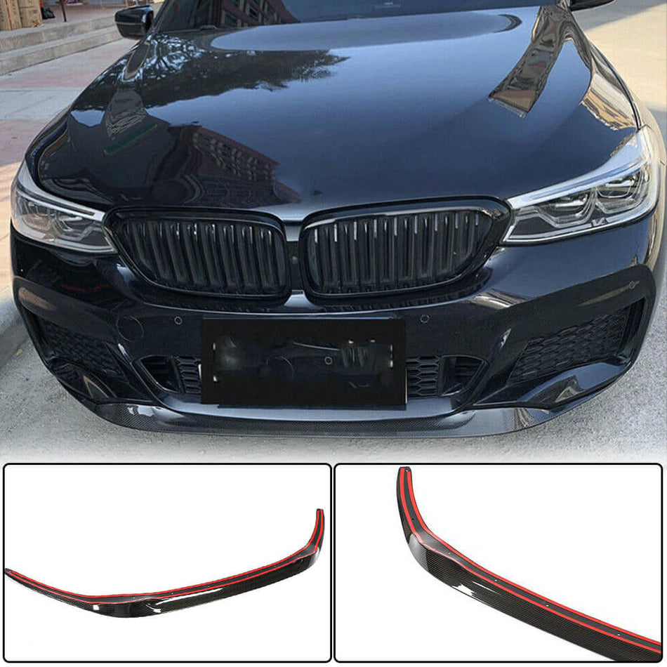 BMW 6 Series G32 630i 640i M-Sport GT 2017-2020 Front Bumper Lip Carbon Fiber-Ahacarbon
