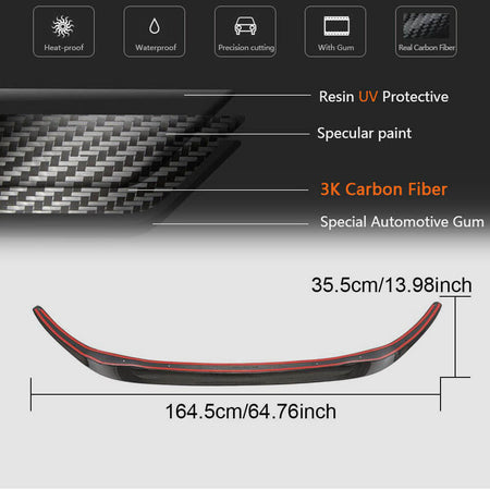 BMW 6 Series G32 630i 640i M-Sport GT 2017-2020 Front Bumper Lip Carbon Fiber-Ahacarbon