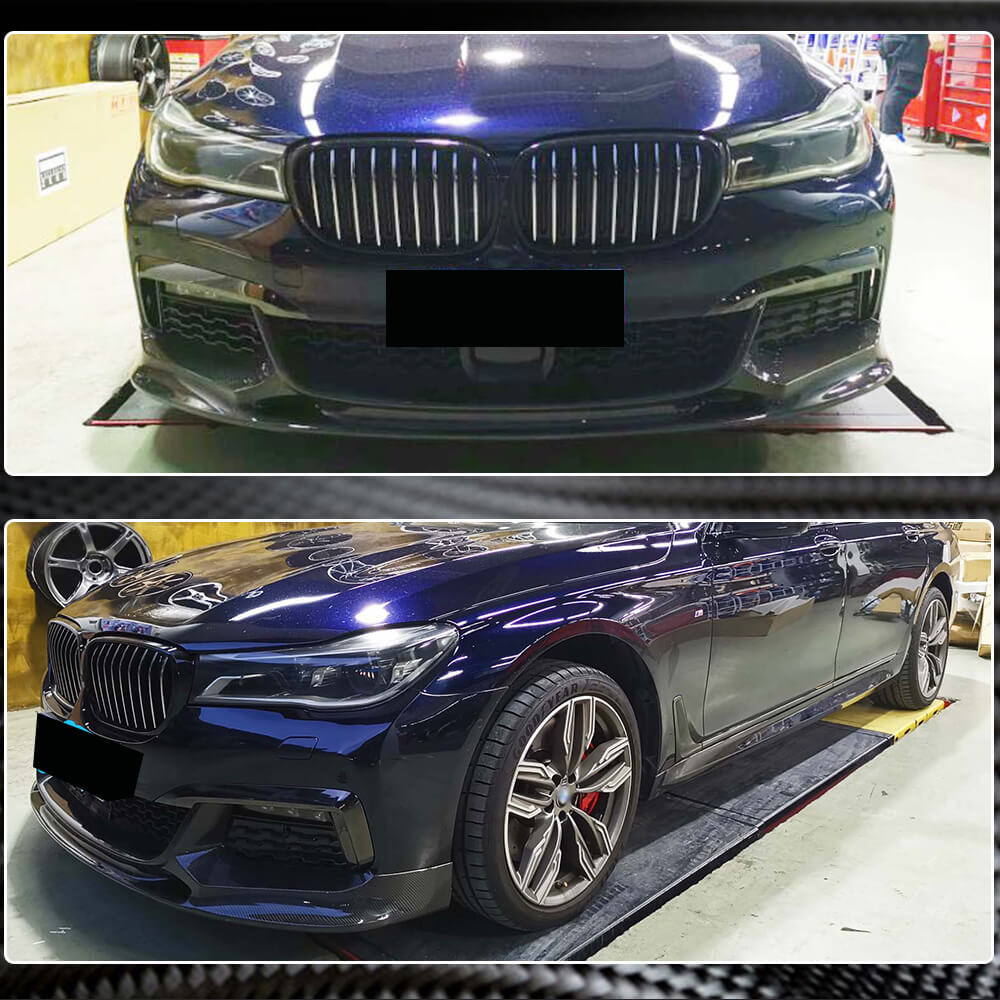 BMW 7 Series G11 730i 740e 750i M Sport M760Li 2016-2019 Front Bumper Lip Carbon Fiber/FRP-Ahacarbon