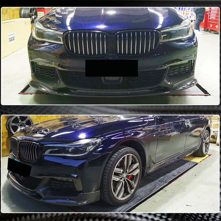 BMW 7 Series G11 730i 740e 750i M Sport M760Li 2016-2019 Front Bumper Lip Carbon Fiber/FRP-Ahacarbon