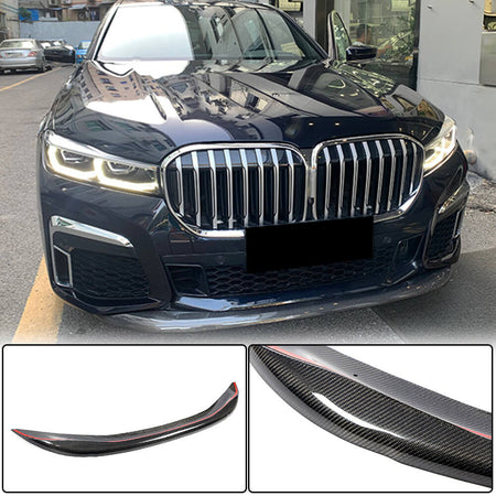 BMW 7 Series G11 745e 750i M Sport M760Li LCI 2019-2022 Front Bumper Lip Carbon Fiber-Ahacarbon