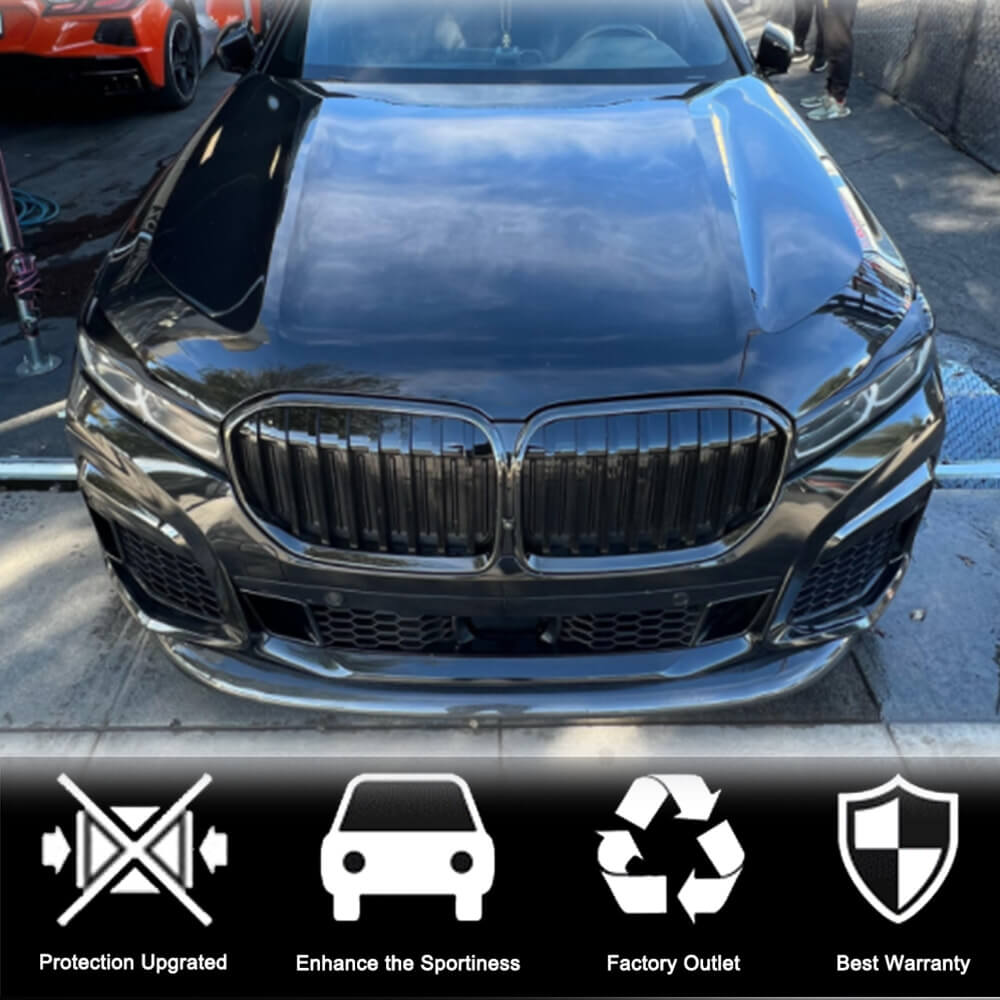 BMW 7 Series G11 745e 750i M Sport M760Li LCI 2019-2022 Front Bumper Lip Carbon Fiber-Ahacarbon
