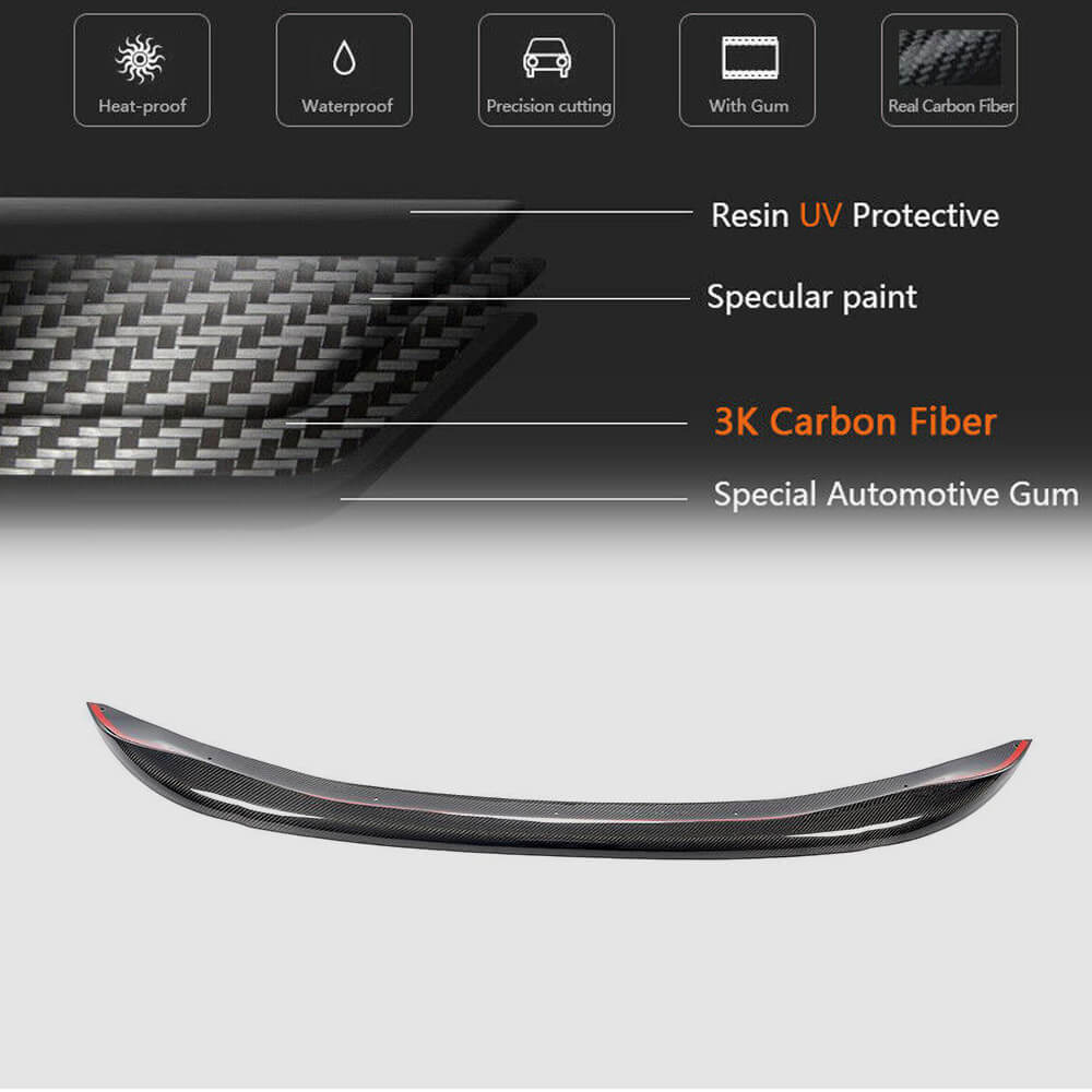 BMW 7 Series G11 745e 750i M Sport M760Li LCI 2019-2022 Front Bumper Lip Carbon Fiber-Ahacarbon