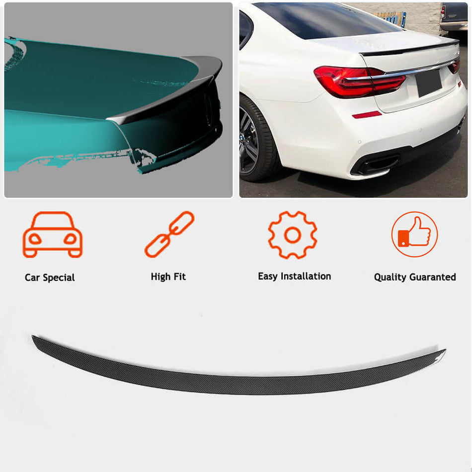 BMW 7 Series G11 2016-2020 Rear Trunk Spoiler Boot Wing Lip Carbon Fiber/FRP-Ahacarbon