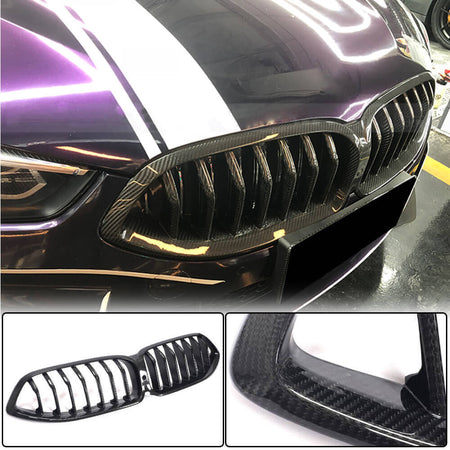 BMW 8 Series G14 G15 G16 840i M850i 2018-2022 Front Bumper Kidney Grille Dry Carbon Fiber-Ahacarbon