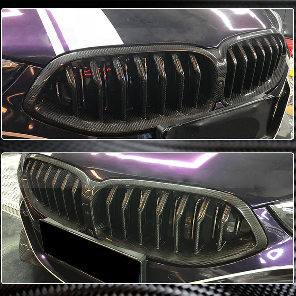 BMW 8 Series G14 G15 G16 840i M850i 2018-2022 Front Bumper Kidney Grille Dry Carbon Fiber-Ahacarbon