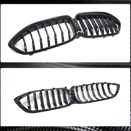 BMW 8 Series G14 G15 G16 840i M850i 2018-2022 Front Bumper Kidney Grille Dry Carbon Fiber-Ahacarbon