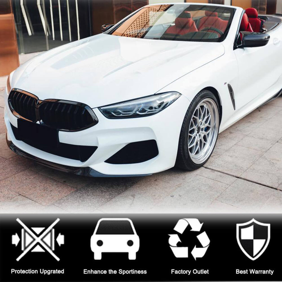 BMW 8 Series G14 G15 G16 840i M850i M Sport 2020-2022 Front Bumper Lip Dry Carbon Fiber-Ahacarbon