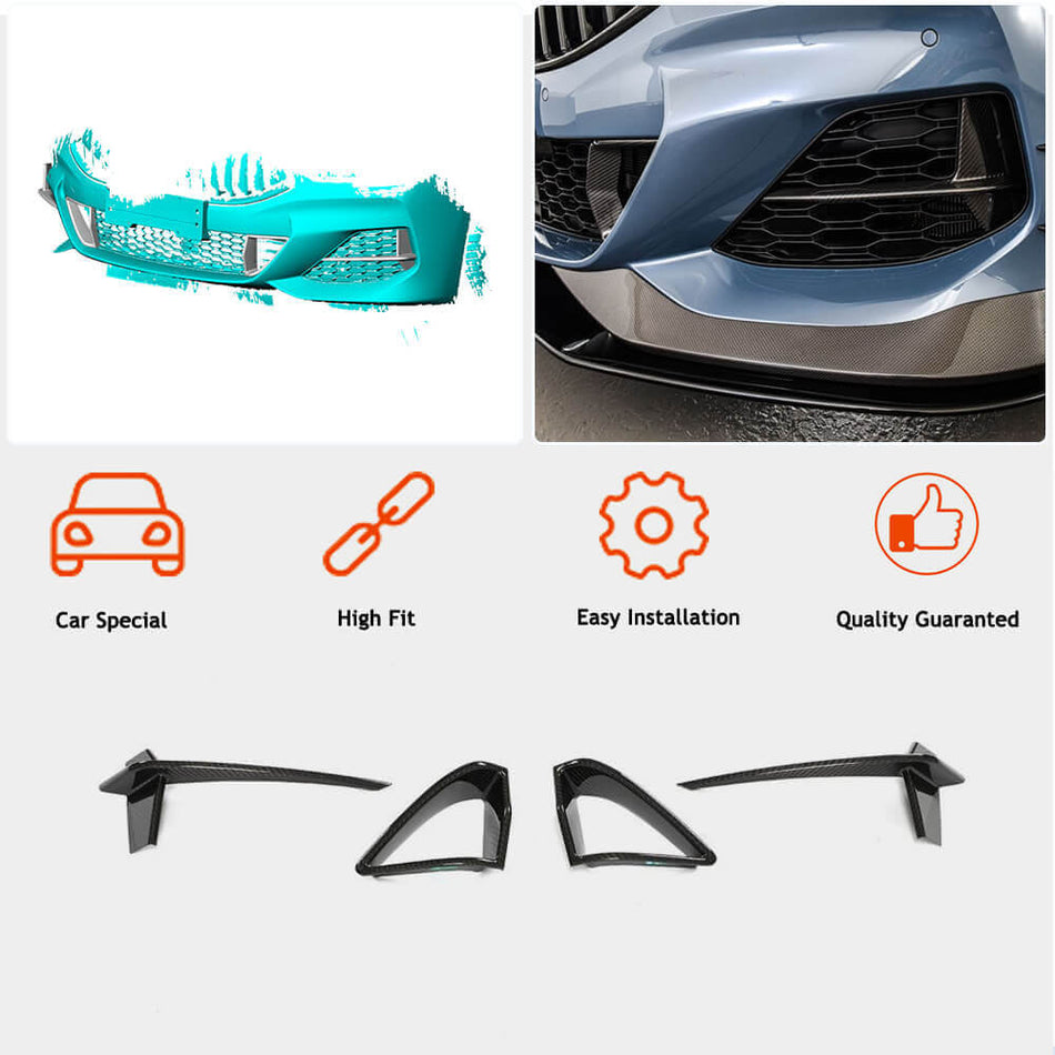 BMW 8 Series G14 G15 G16 840i M Sport M850i 2018-2021 Fog Light Covers Dry Carbon Fiber-Ahacarbon