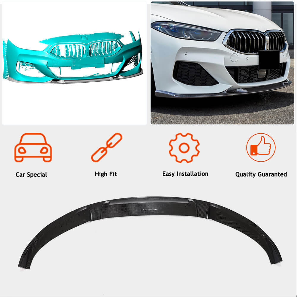 BMW 8 Series G14 G15 G16 840i M Sport M850i 2018-2021 Front Bumper Lip Dry Carbon Fiber-Ahacarbon