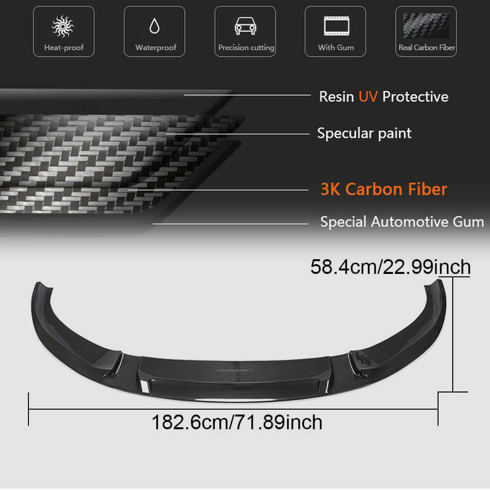 BMW 8 Series G14 G15 G16 840i M Sport M850i 2018-2021 Front Bumper Lip Dry Carbon Fiber-Ahacarbon
