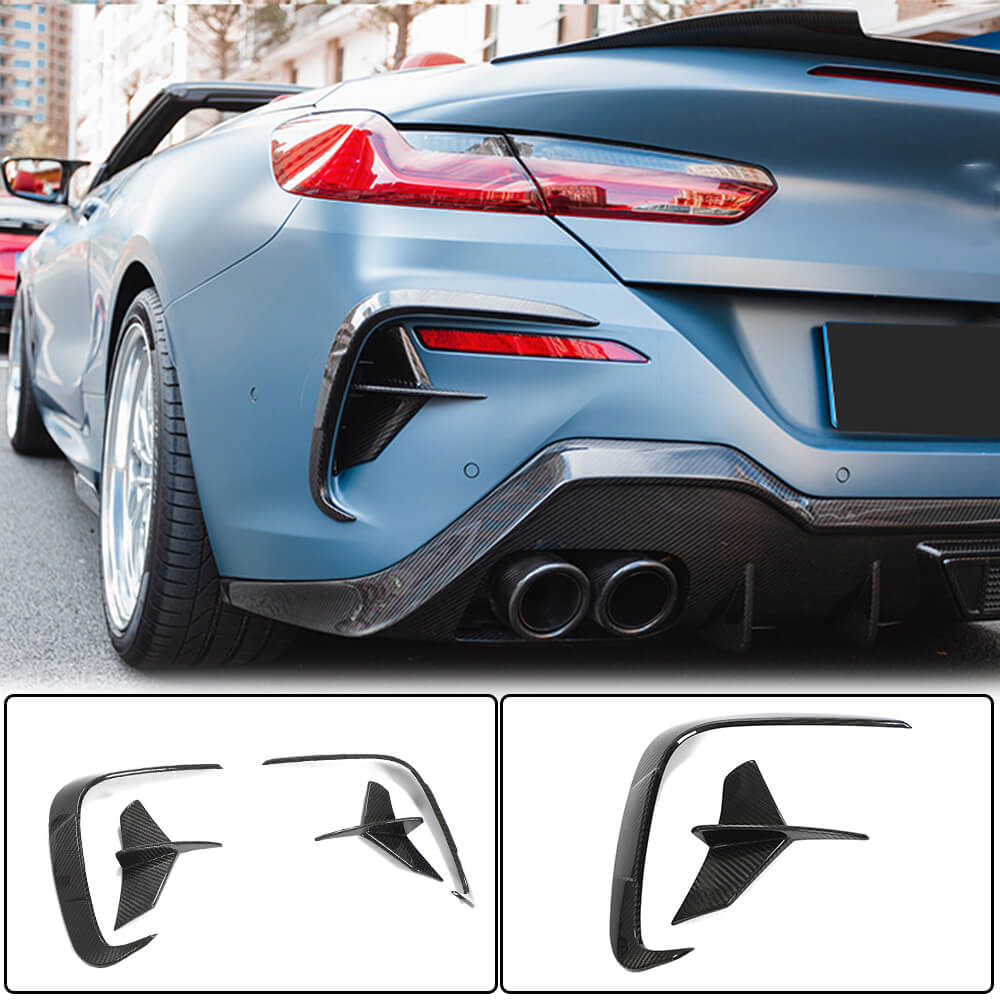 BMW 8 Series G14 G15 G16 M850i 2018-2021 Rear Bumper Vents Dry Carbon Fiber-Ahacarbon