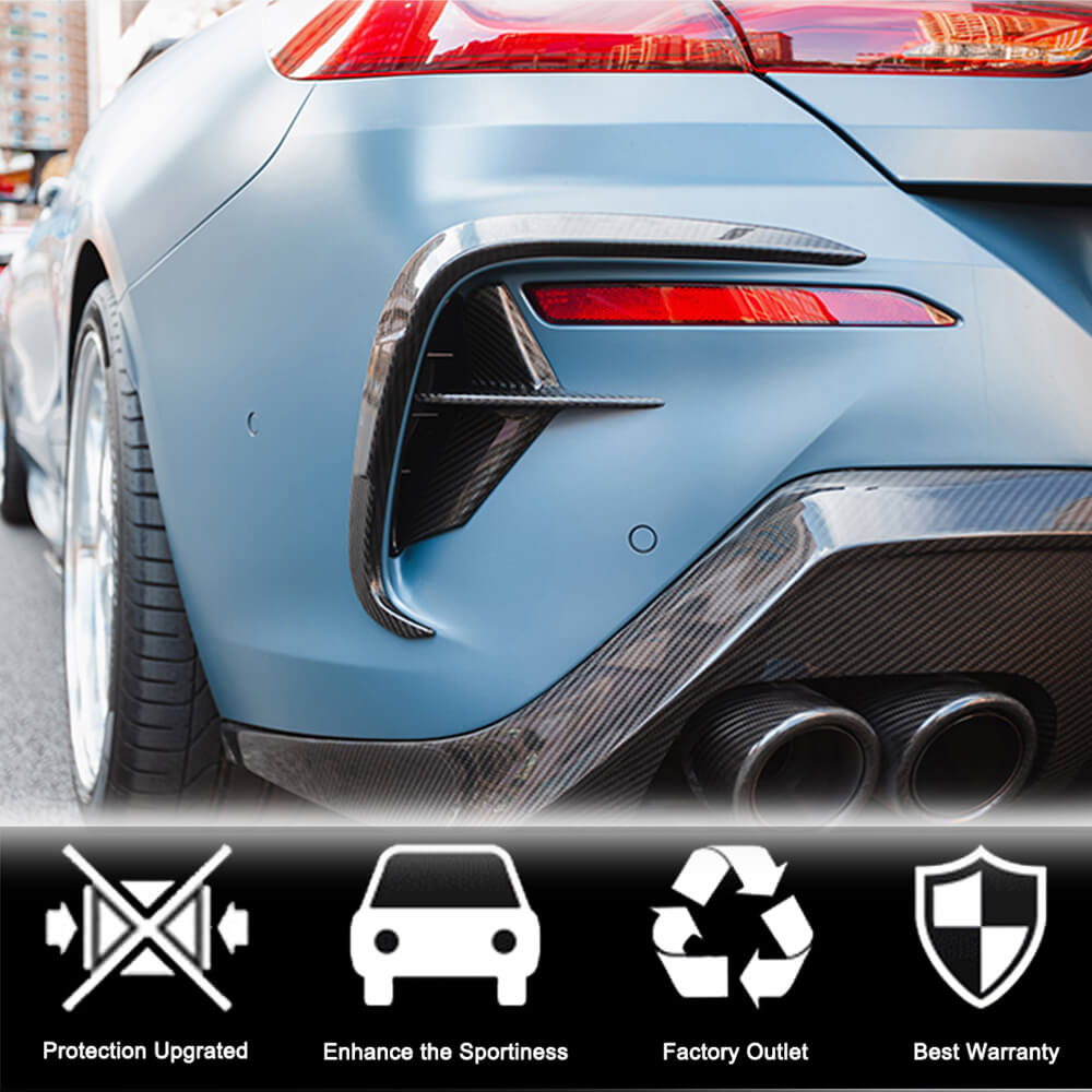 BMW 8 Series G14 G15 G16 M850i 2018-2021 Rear Bumper Vents Dry Carbon Fiber-Ahacarbon