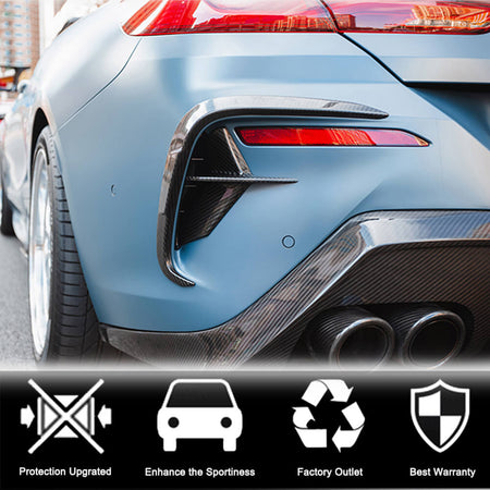 BMW 8 Series G14 G15 G16 M850i 2018-2021 Rear Bumper Vents Dry Carbon Fiber-Ahacarbon
