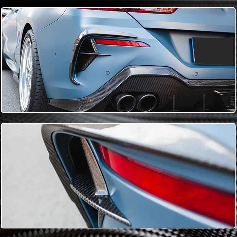 BMW 8 Series G14 G15 G16 M850i 2018-2021 Rear Bumper Vents Dry Carbon Fiber-Ahacarbon