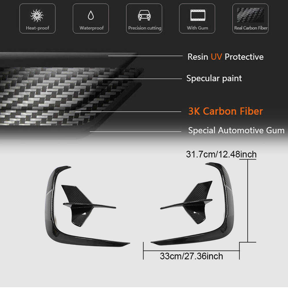 BMW 8 Series G14 G15 G16 M850i 2018-2021 Rear Bumper Vents Dry Carbon Fiber-Ahacarbon