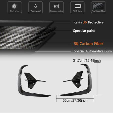 BMW 8 Series G14 G15 G16 M850i 2018-2021 Rear Bumper Vents Dry Carbon Fiber-Ahacarbon