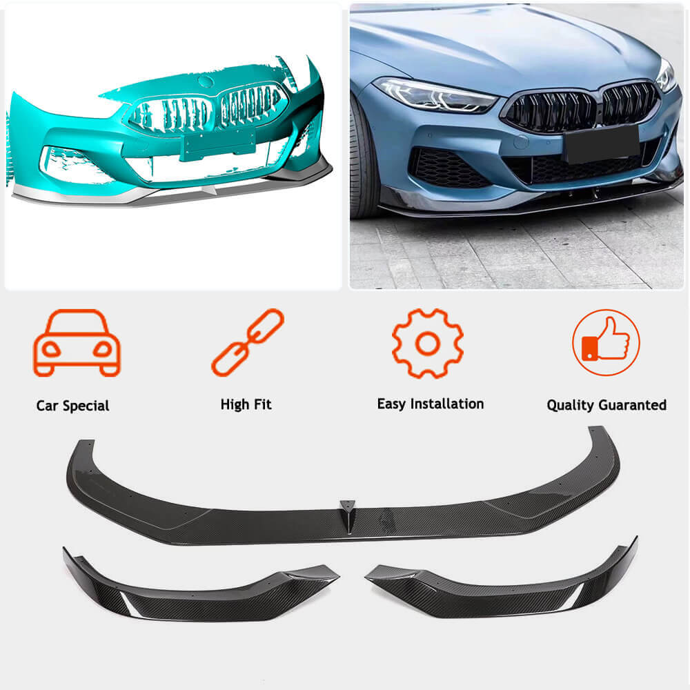 BMW 8 Series G14 G15 G16 840i M Sport M850i 2018-2021 Front Bumper Lip Dry Carbon Fiber-Ahacarbon