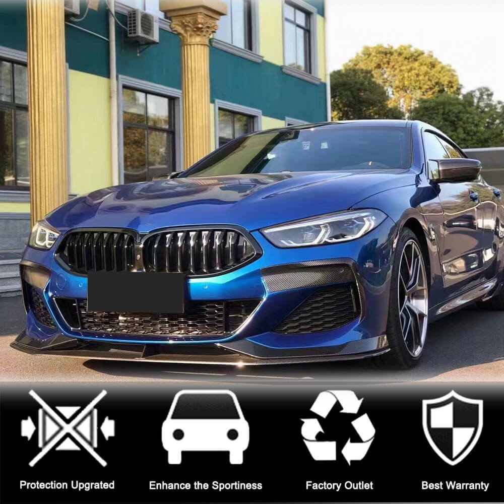BMW 8 Series G14 G15 G16 840i M Sport M850i 2018-2021 Front Bumper Lip Dry Carbon Fiber-Ahacarbon