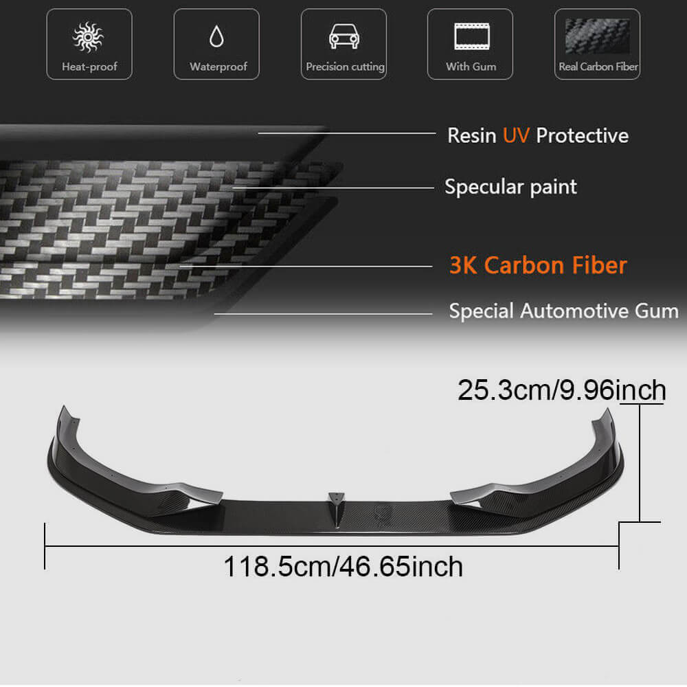 BMW 8 Series G14 G15 G16 840i M Sport M850i 2018-2021 Front Bumper Lip Dry Carbon Fiber-Ahacarbon