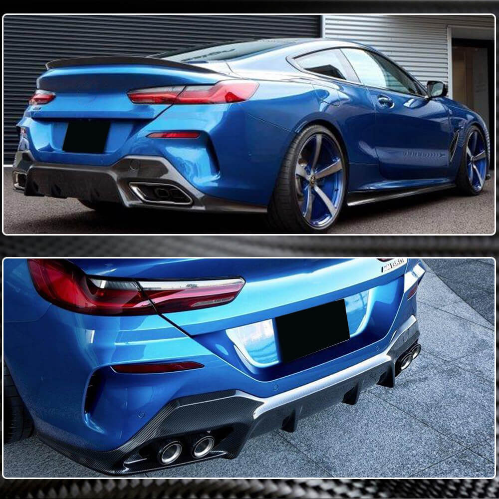 BMW 8 Series G14 G15 M850i xDrive 2018-2022 Rear Bumper Diffuser Dry Carbon Fiber-Ahacarbon