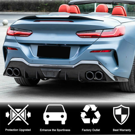 BMW 8 Series G14 G15 M850i 2018-2022 Rear Bumper Diffuser Dry Carbon Fiber-Ahacarbon