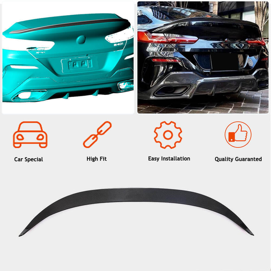 BMW 8 Series G16 F93 M8 Gran Coupe 2018-2021 Rear Trunk Spoiler Dry Carbon Fiber-Ahacarbon