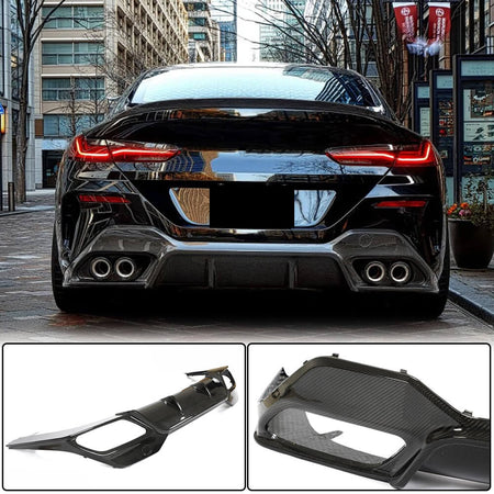 BMW 8 Series G16 840i M Sport 2018-2021 Rear Bumper Diffuser Dry Carbon Fiber-Ahacarbon