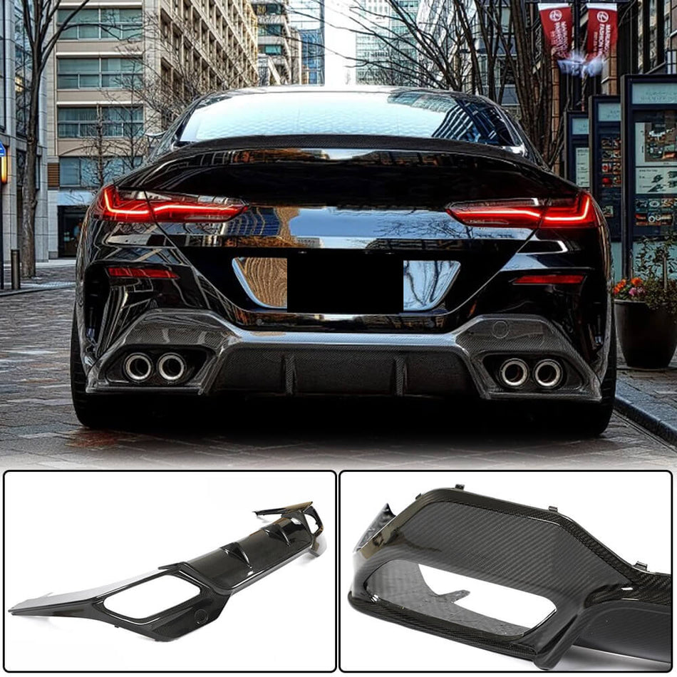 BMW 8 Series G16 840i M Sport 2018-2021 Rear Bumper Diffuser Dry Carbon Fiber-Ahacarbon