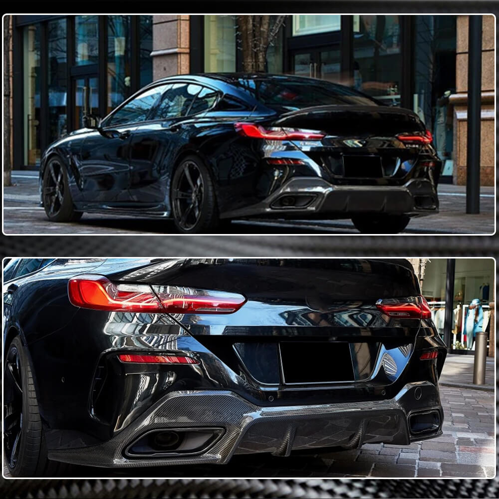 BMW 8 Series G16 840i M Sport 2018-2021 Rear Bumper Diffuser Dry Carbon Fiber-Ahacarbon