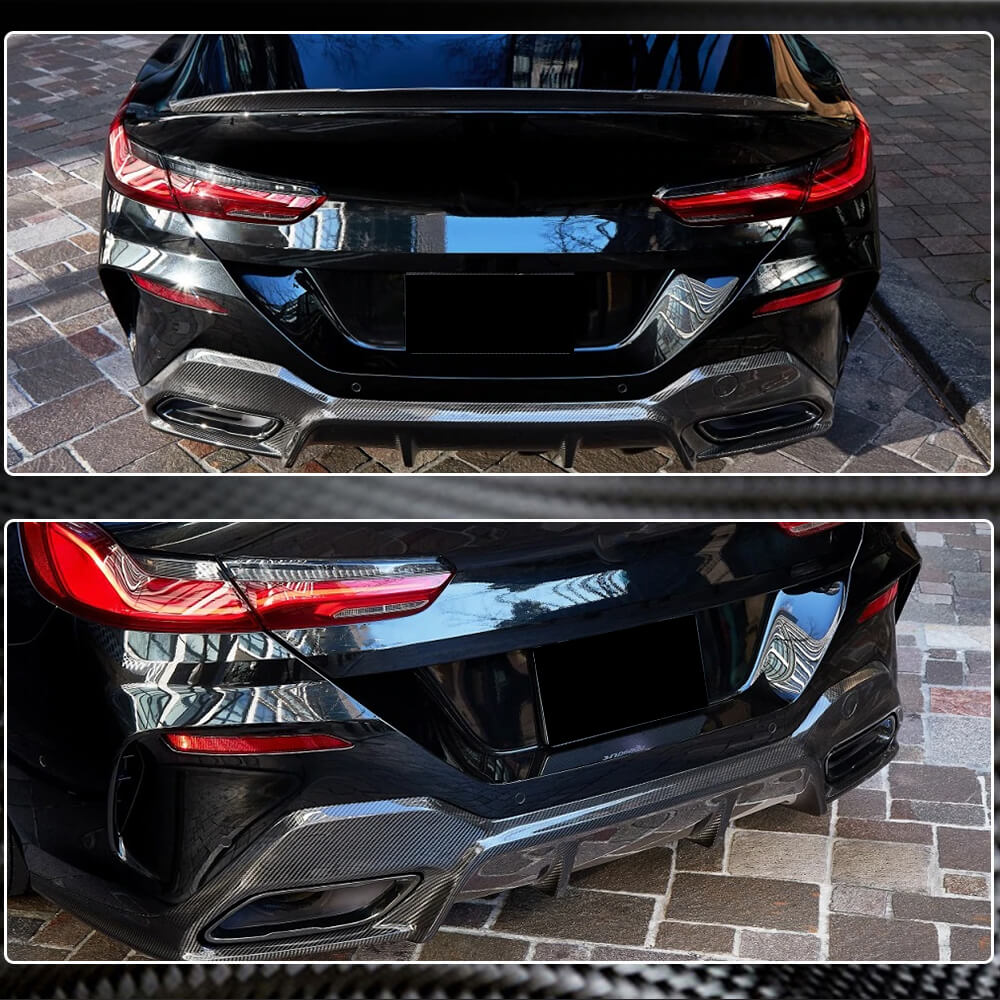 BMW 8 Series G16 840i M Sport 2018-2021 Rear Bumper Diffuser Dry Carbon Fiber-Ahacarbon