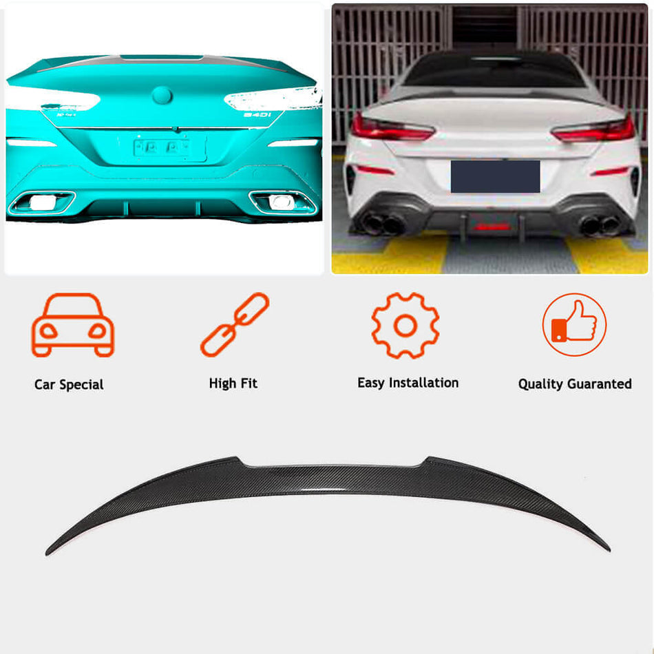 BMW 8 Series G16 840i M850i F93 M8 2018-2022 Rear Trunk Spoiler Dry Carbon Fiber-Ahacarbon