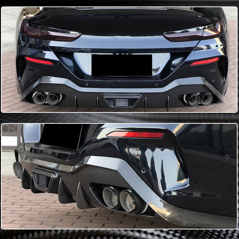 BMW 8 Series G16 M850i xDrive 2018-2021 Rear Bumper Diffuser Dry Carbon Fiber-Ahacarbon