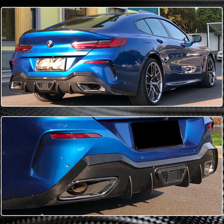 BMW 8 Series G16 M850i xDrive 2018-2021 Rear Bumper Diffuser Dry Carbon Fiber-Ahacarbon