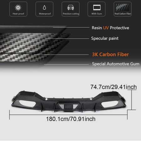 BMW 8 Series G16 M850i xDrive 2018-2021 Rear Bumper Diffuser Dry Carbon Fiber-Ahacarbon