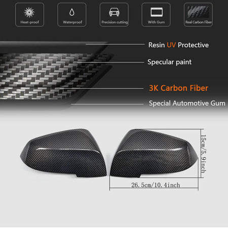 BMW E87 F20 F30 Mirror Covers Pair Carbon Fiber-Ahacarbon