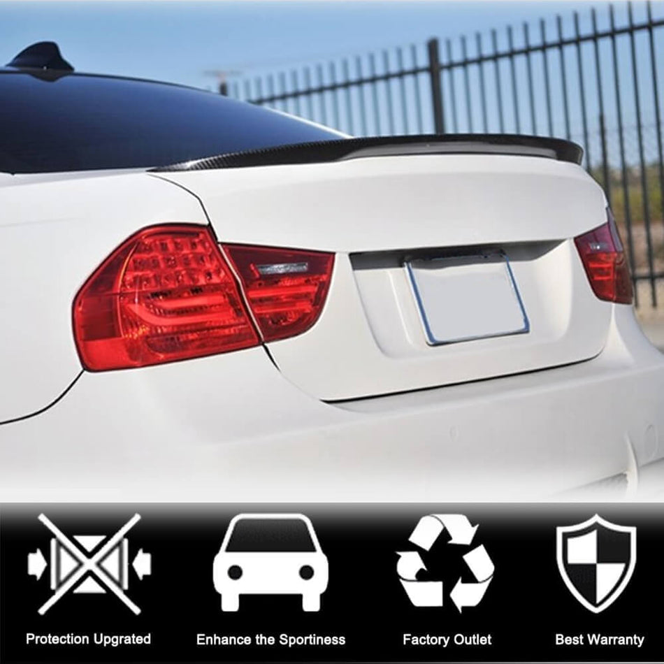 BMW 3 Series E90 M3 2005-2012 Rear Trunk Spoiler Carbon Fiber-Ahacarbon