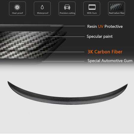 BMW 3 Series E90 M3 2005-2012 Rear Trunk Spoiler Carbon Fiber-Ahacarbon