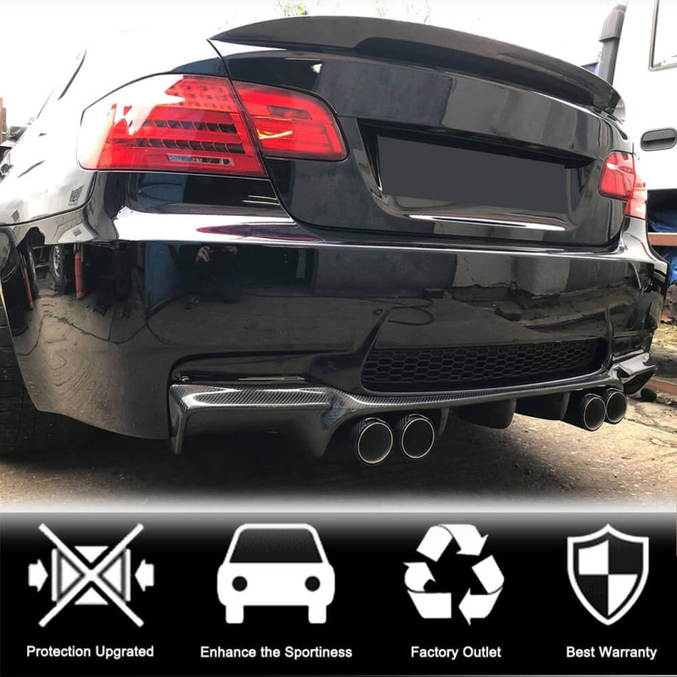 BMW 3 Series E92 E93 M3 2008-2013 Rear Bumper Diffuser Carbon Fiber/FRP-Ahacarbon