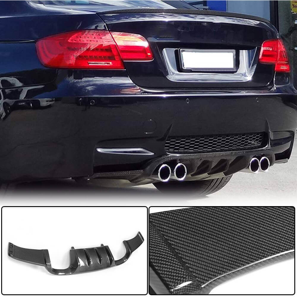 BMW 3 Series E92 E93 M3 2008-2013 Rear Bumper Diffuser Carbon Fiber-Ahacarbon