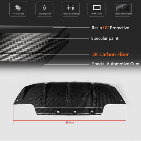 BMW 6 Series F06 F12 F13 M6 2013-2018 Rear Bumper Diffuser Carbon Fiber-Ahacarbon