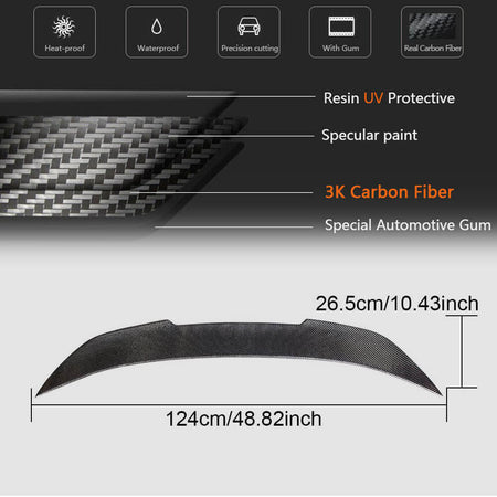 BMW 6 Series F06 F13 640i 650i M6 Coupe 2013-2018 Rear Trunk Spoiler Carbon Fiber-Ahacarbon